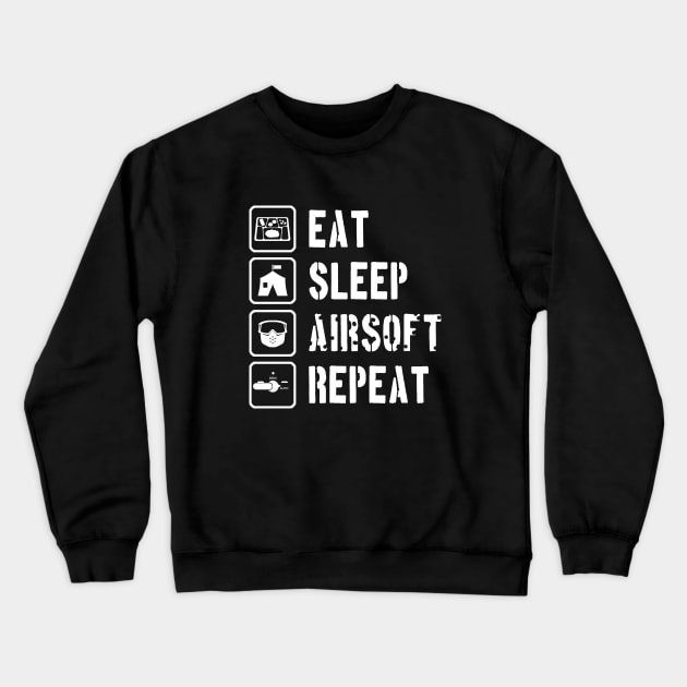 Eat Sleep Airsoft Repeat Crewneck Sweatshirt by CCDesign